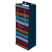 Etnische Boho Pattern Embroidery on Fabric Wijn Cadeautas (Achterkant Gekanteld)