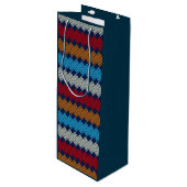 Etnische Boho Pattern Embroidery on Fabric Wijn Cadeautas (Voorkant Gekanteld)