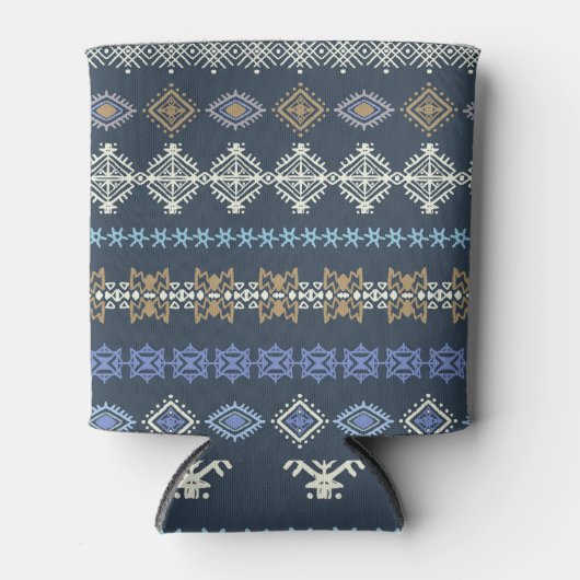 Etnische boho: stamkunst naadloos. blikjeskoeler (Voorkant)