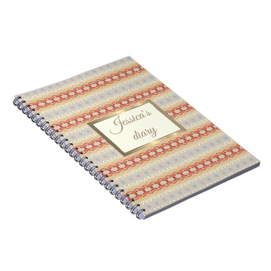 Etnische boho-stijl geometrisch patroon. gouden li notitieboek (Rechterzijde)