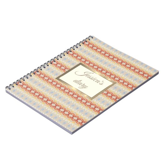 Etnische boho-stijl geometrisch patroon. gouden li notitieboek (Linkerzijde)