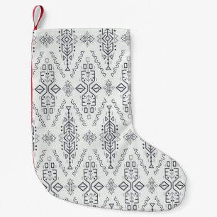 Etnische Boho: Trendy handgetekende naadloos. Kleine Kerstsok