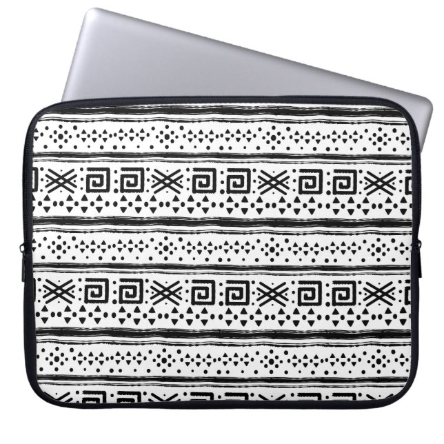 Etnische Boho Tribal Art Print Laptop Sleeve (Voorkant)