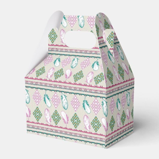 Etnische Boho-veren Bedankdoosjes (Achterkant)