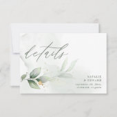Etnische botanische eucalyptustrouwgegevens RSVP kaartje (Voorkant)