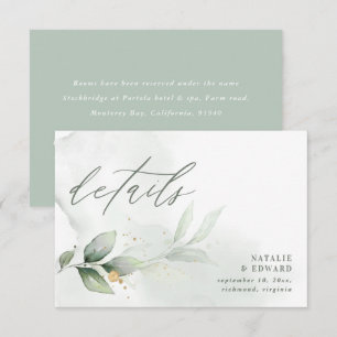 Etnische botanische eucalyptustrouwgegevens RSVP kaartje