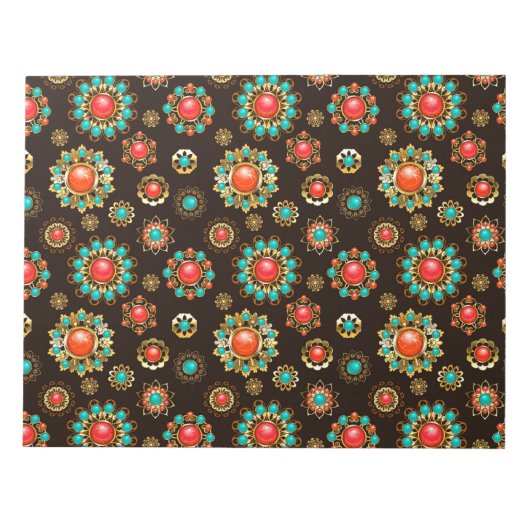 Etnische Broches Naadloos Patroon Notitieblok (Voorkant)