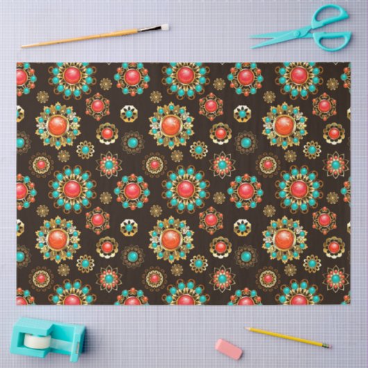 Etnische Broches Naadloos Patroon Tissuepapier (Craft)