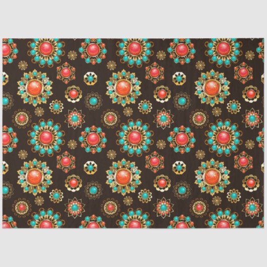 Etnische Broches Naadloos Patroon Tissuepapier (Voorkant)