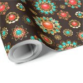 Etnische broedsels naadloos patroon cadeaupapier (Rol Hoek)