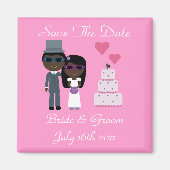 Etnische bruid & bruidegom Zonnebril Zomer Bruilof Magneet (Voorkant)