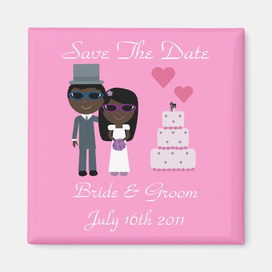 Etnische bruid & bruidegom Zonnebril Zomer Bruilof Magneet (Voorkant)