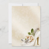 Etnische Bruid Ivoor Satijn Trouwen Roos Kaart (Achterkant)