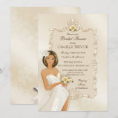 Etnische Bruid Ivoor Satijn Trouwen Roos Kaart (Voorkant / Achterkant)