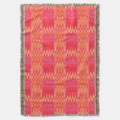 Etnische Chevron Damask, Coral Oranje en Roze Deken (Voorkant Verticaal)