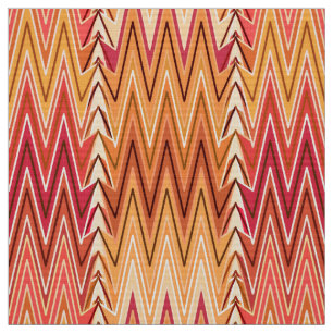 Etnische Chevron Damask, Gold, Rust en Cream Stof