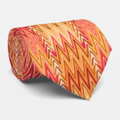 Etnische Chevron Damask, Gold, Rust en Cream Stropdas (Opgerold)