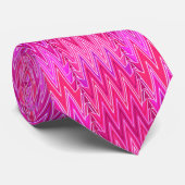 Etnische Chevron Damask, Paars en Fuchsia Pink Stropdas (Opgerold)