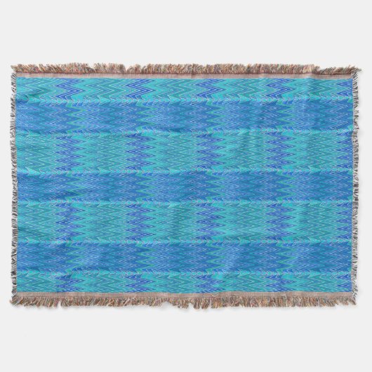 Etnische Chevron Damask, Turquoise en Blue Deken (Voorkant)
