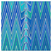 Etnische Chevron Damask, Turquoise en Blue Stof (Close Up)