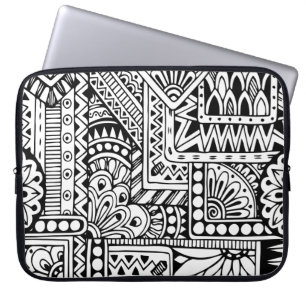 Etnische Doodle Laptop Sleeve