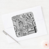 Etnische doodle vierkante sticker (Envelop)