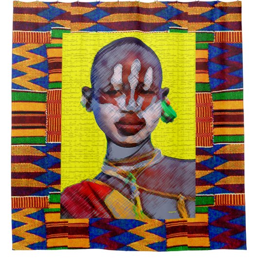 Etnische Douchegordijn (Voorkant)