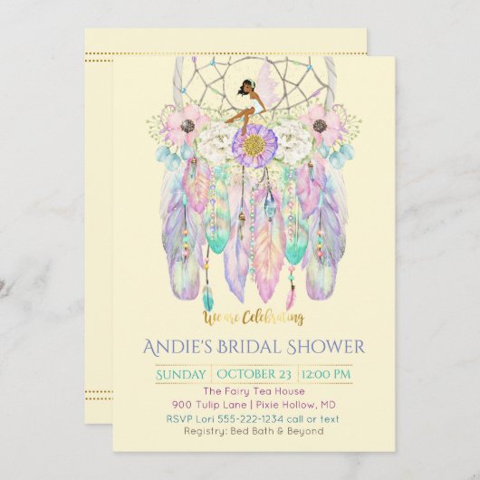 Etnische droomcatcher Boho Elk kleurenpapier Kaart (Voorkant / Achterkant)