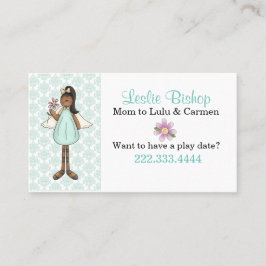 Etnische Engel Mama Speel Datum Kaart Contactkaartje