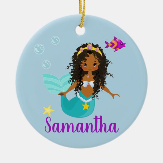 Etnische Etnische Aankomst van de Amerikaanse Zeem Keramisch Ornament (Voorkant)