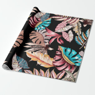 Etnische exotische bladbladeren folkloristische n cadeaupapier