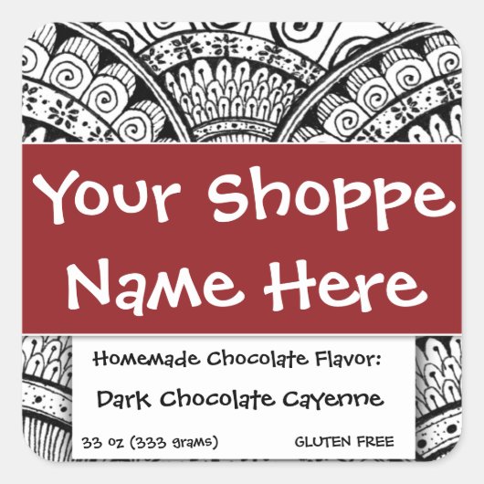 Etnische exotische Marokkaanse Aziatische voedselc Vierkante Sticker (Voorkant)