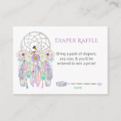 Etnische Fairy Dream Catcher Feathers Luier Raffle Informatiekaartje (Voorkant)
