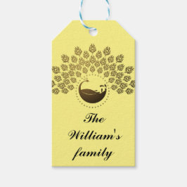 Etnische familienaam gepersonaliseerd cadeaulabel