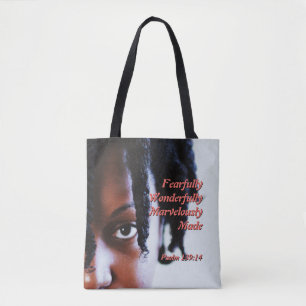 Etnische FEARFULLY WONDERFULLY MAAKTE Christelijk Tote Bag