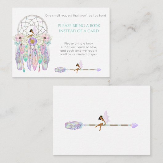 Etnische feiale droomcatcher Shower Book Request E Informatiekaartje (Voorkant / Achterkant)