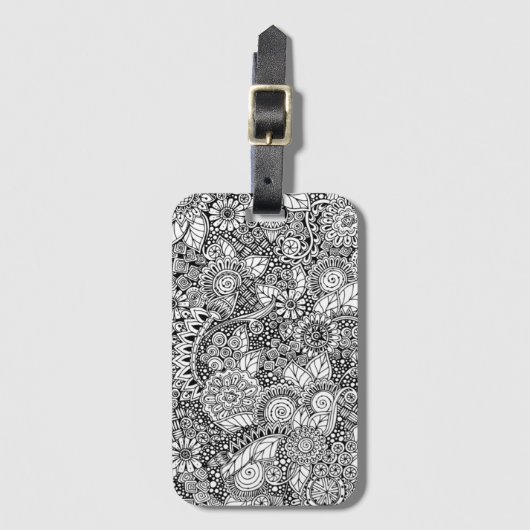 Etnische Floral geïnspireerd Bagagelabel (Voorkant (verticaal))