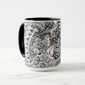 Etnische Floral geïnspireerd Mok (Voorkant links)