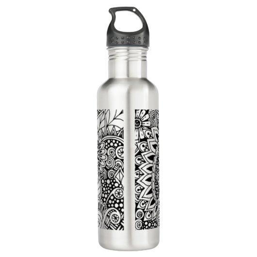 Etnische Floral geïnspireerd Waterfles (Achterkant)