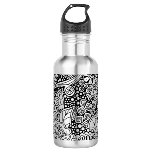 Etnische Floral geïnspireerd Waterfles (Voorkant)
