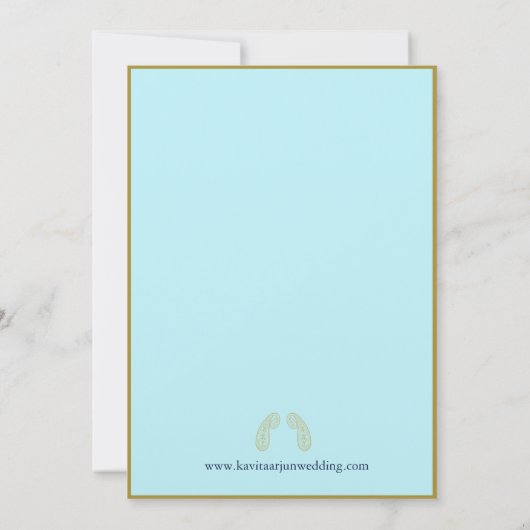 Etnische Floral Lijst Indische bruiloft Bewaar dat Kaart (Achterkant)