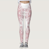 Etnische florale koraalmandala. leggings (Voorkant)