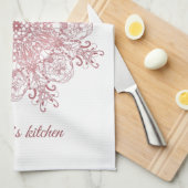 Etnische florale koraalmandala. theedoek (Quarter Fold)