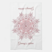 Etnische florale koraalmandala. theedoek (Verticaal)