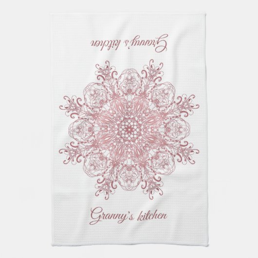 Etnische florale koraalmandala. theedoek (Verticaal)