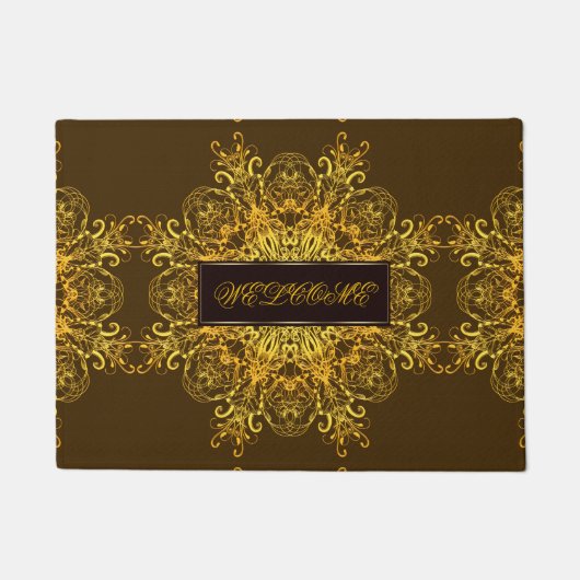 Etnische florale mandala. deurmat (Voorkant)