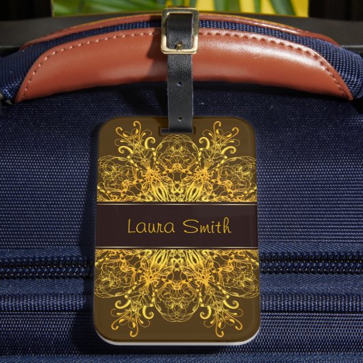 Etnische florale mandala. Floral Crown Bagagelabel (Voorkant Insitu 2)