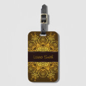 Etnische florale mandala. Floral Crown Bagagelabel (Voorkant (verticaal))