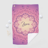 Etnische florale mandala. Floral Crown Golfhanddoek (Insitu)