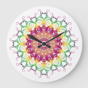 Etnische florale mandala. grote klok
